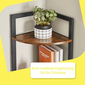 Estante de canto multifuncional 5 níveis 30 x 30 x 150 cm castanho-preto