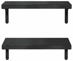 Prateleiras de parede 2 pcs 50x23,5 cm aço inoxidável prateado