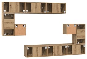 Conjunto de móvel de TV 10 pcs carvalho artisiano