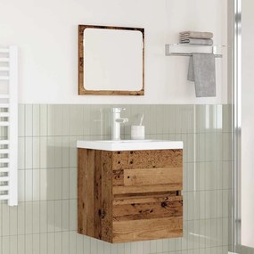 vidaXL Conjunto de Móveis para Banheiro 3 pcs Madeira Velha e Branco