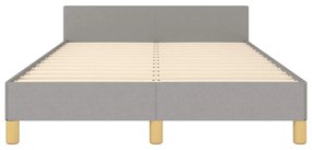 Estrutura de cama sem colchão 120x200 cm tecido cinzento-claro