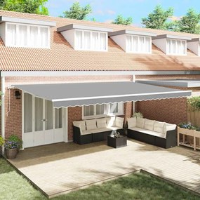 Toldo Manual Branco 6 x 3 m Metal