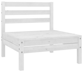 3 pcs conjunto lounge de jardim pinho maciço branco