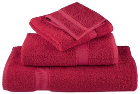 6pcs Conjunto toalhas banho premium SOLUND 600 gsm vermelho