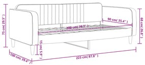 Sofá-cama 90x200 cm veludo amarelo