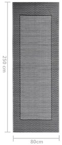 Tapete de exterior 80x250 cm ARAKIL PP preto
