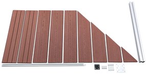 Painel vedação WPC 1 quadrado +1 inclinado 273x186 cm castanho