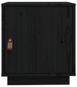 Mesa de cabeceira 40x34x45 cm madeira de pinho maciça preto