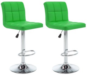 Bancos de bar 2 pcs couro artificial verde