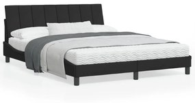 Estrutura de cama c/ luzes LED 160x200 cm veludo preto