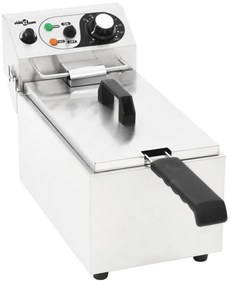 vidaXL Fritadeira elétrica em aço inoxidável 6 L 2000 W