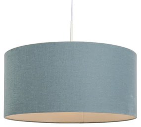 Candeeiro de suspensão branco com cúpula azul 50 cm - Combi 1 Moderno