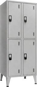 Cacifo Metálico Duplo 4 Compartimentos Cinza 1900×600×500 mm com Chave - Standard