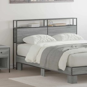 vidaXL Cabeceira de armazenamento com cabeceira Cinza sonoma 135 cm