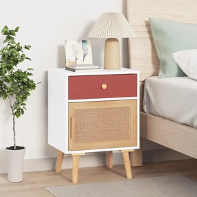 vidaXL Mesa de cabeceira 40x30x55 cm derivados de madeira branco