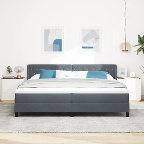 Cama Box com Colchão vidaXL Cinza Escuro 200x200 cm Veludo