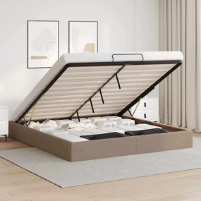 vidaXL Estrutura de cama otomana sem colchão cappucino 160x200 cm