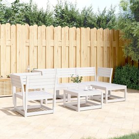 vidaXL 5 pcs conjunto lounge de jardim madeira de pinho maciça branco