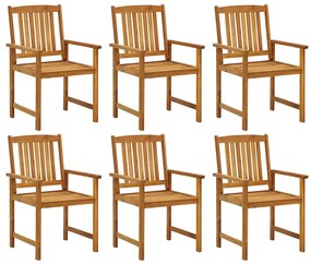 Cadeiras de jardim com almofadões 6 pcs acácia maciça
