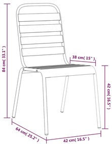 5 pcs conjunto de jantar para jardim aço antracite
