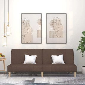 vidaXL Sofá-cama de 2 lugares tecido cinzento-acastanhado