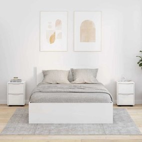 vidaXL Mesas de cabeceira 2 pcs Branco Brilhante 30,5 x 30 x 43 cm