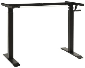 vidaXL Estrutura mesa ajustável em altura com manivela preto