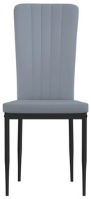 Cadeiras de jantar 4 pcs veludo cinzento-claro