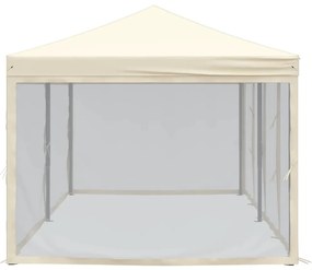 Tenda para festas dobrável com paredes laterais 3x6 m creme