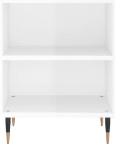 Mesa de cabeceira derivados de madeira branco brilhante