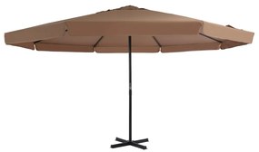 vidaXL Guarda-sol de exterior poste alumínio 500 cm cinza-acastanhado
