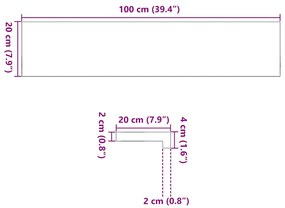 Soleiras da janela 2 pcs 100x20x2cm carvalho maciço não tratado