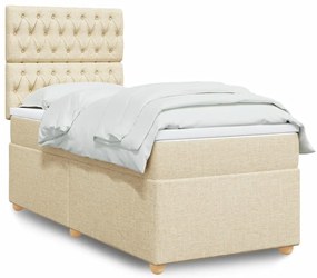 Cama com molas/colchão 90x190 cm tecido cor creme