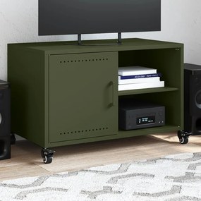 Móvel de TV 68x39x43,5 cm aço verde azeitona