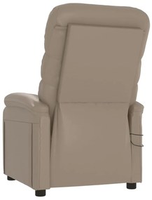 Poltrona massagens reclinável elétrica couro artif. cappuccino