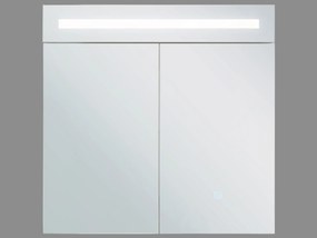 Armário de parede com espelho e iluminação LED branco 60 x 60 cm JARAMILLO Beliani