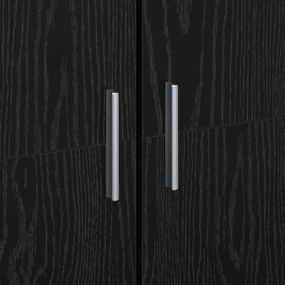 Armário Alto Carvalho Preto 60x35x180 cm Madeira de Engenharia