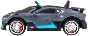 Carro elétrico para Crianças 12V Bugatti Divo Rodas de EVA, Assento de couro Cinzento