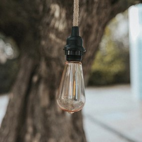 Cordão de luzes castanho com ficha e casquilho E27 5m IP54 - Arteixo