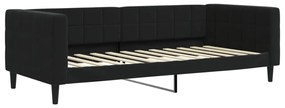 Sofá-cama com gavetão e gavetas 90x200 cm veludo preto