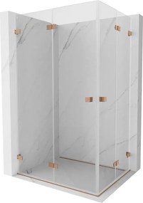Mexen Lunar-F Duo cabine de duche dobrável 100 x 80 cm, transparente, cobre escovado - 836-100L-080P-65-00