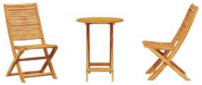 Conjunto de Mobiliário Exterior Manual 3 pcs 60 x 60 x 75 cm