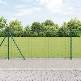 Cerca Euro com 7 Postes Flangeados 0.8x10 m Aço Galvanizado