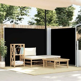 vidaXL Toldo lateral retrátil 140x1000 cm preto