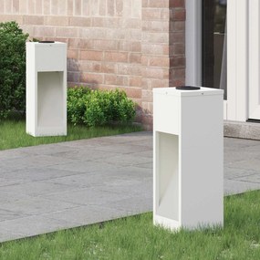 vidaXL Luz Solar LED de Caminho 2 pcs Branco Aço Laminado a Frio