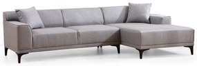 Sofá de Canto Petra – Cinzento Claro – 145 x 250 cm