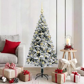 vidaXL Árvore de Natal Artificial Branco 150 cm PVC, Aço e Plástico