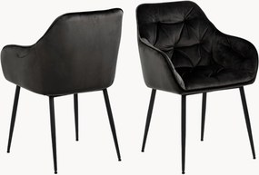 Cadeiras de jantar estofadas com braços Brooke, conjunto de 2