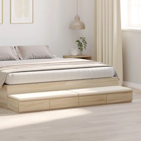 Gavetas para Cama vidaXL Carvalho Sonoma 180x36,5x16,5 cm em Madeira d