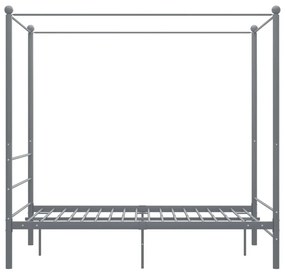 Estrutura de cama com dossel 120x200 cm metal cinzento